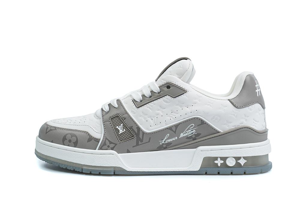 PK god Louis Vuitton LV Trainer #54 Signature White GREY retail materials ready to ship